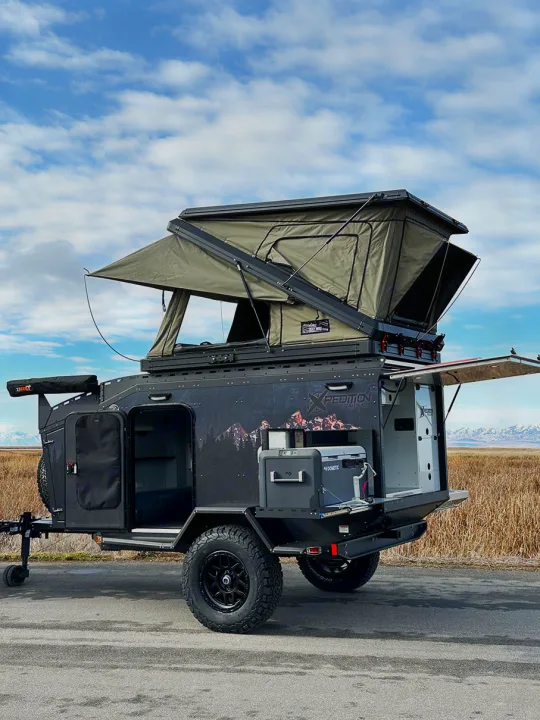 Rugged Xpedition off-road trailer with rooftop tent & kitchen, ready for adventure camping. A specialized alternative to rv rental.. Other Other 2024
