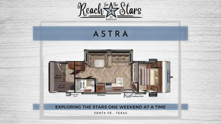 ASTRA RV rental floor plan: explore its spacious layout, bunk beds, versatile lounge, and full amenities.. Forest River Salem Cruise Lite 2021
