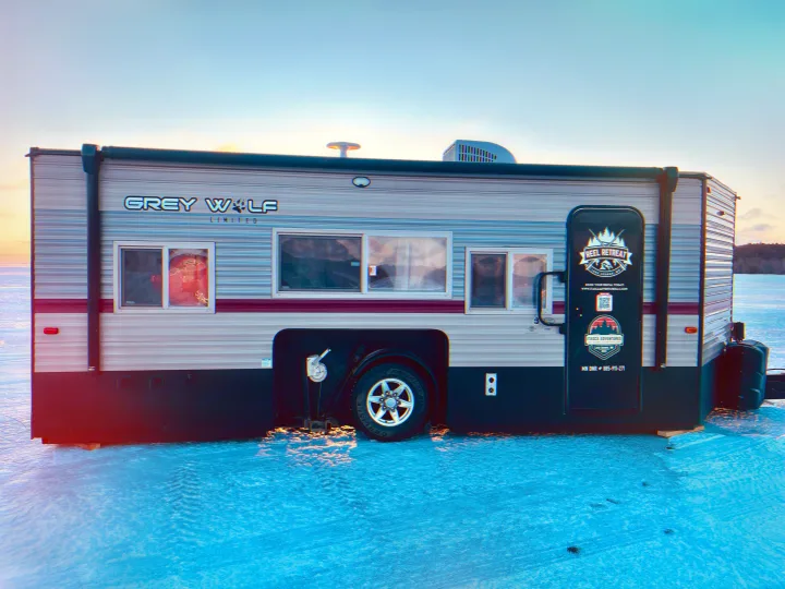 On Leech Lake. Forest River Cherokee Grey Wolf Fish House 2019