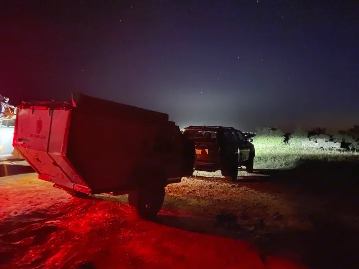 Stargazing under dark skies on an RV rental adventure! Our Mission Overland trailer & SUV ready for night camping.. Mission Overland Mission Overland Trailer 2020