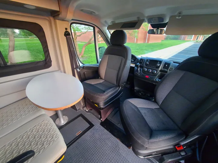This RV rental offers a comfortable interior: swivel seats, a dinette table, and scenic views. Perfect for your adventure.. Winnebago Solis 2021