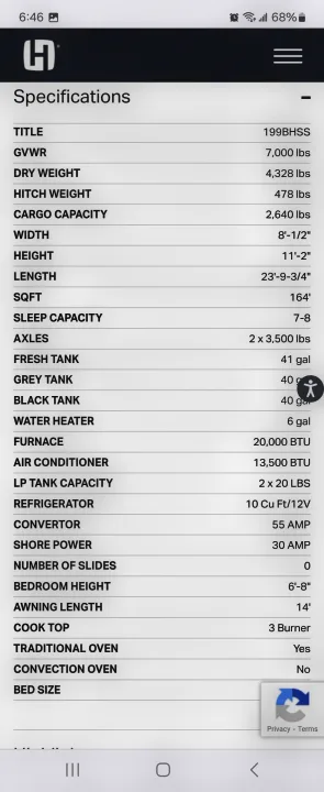 RV rental specifications: This list details travel trailer weight, dimensions, tank capacities, and appliance features.. Heartland RVs Trail Runner 2022