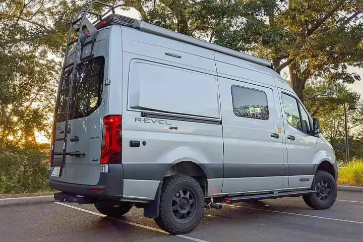 Silver Winnebago Revel 4x4 camper van, ready for your next adventure as an RV rental.. Winnebago Revel 2020