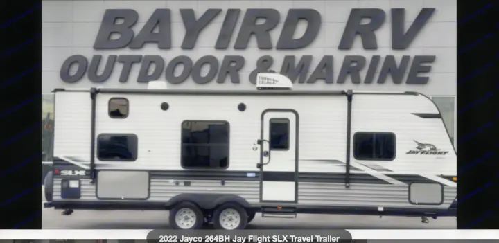 A 2022 Jayco 264BH Jay Flight SLX Travel Trailer is parked at Bayird RV. Ideal for RV travel or rv rental.. Jayco Jay Flight 2022