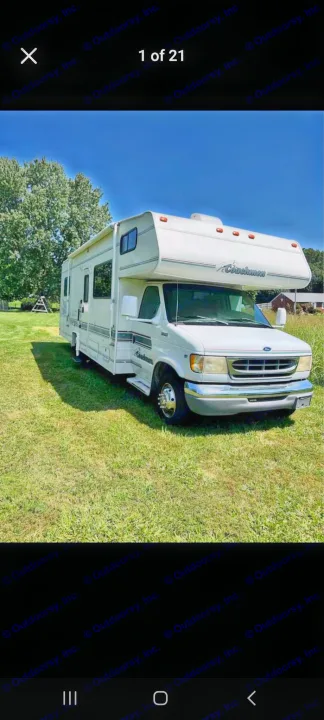 Bright white Coachmen motorhome for RV rental, perfect for camping & travel.. Coachmen Santara 1998