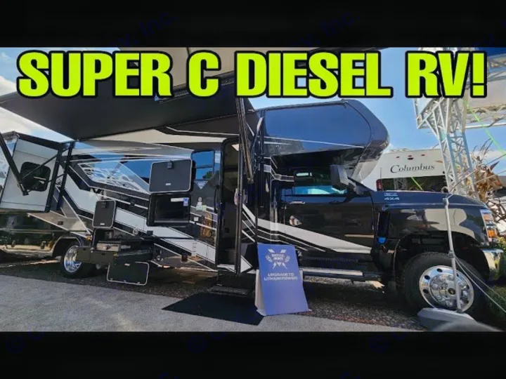 Black Super C diesel RV with extended slide-outs & awning. Great for an rv rental adventure!. Couchmen Entourage 340BH 2025