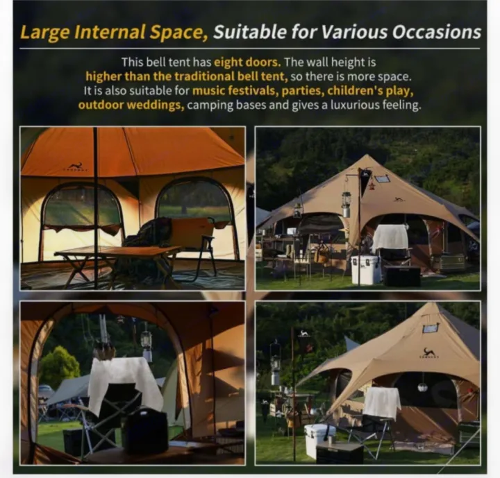 Experience luxury camping! This spacious 8-door bell tent is ideal for outdoor events, a roomy alternative to an RV rental.. Ford Ford transit 2024