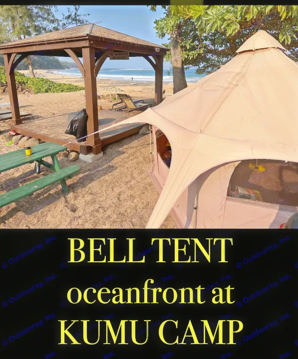 Oceanfront bell tent and gazebo at KUMU CAMP. A unique RV rental alternative for a beautiful beach getaway.. Ford Ford transit 2024