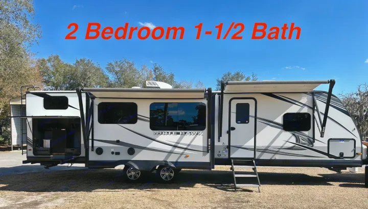 Spacious 2-bedroom, 1.5-bath White Hawk travel trailer, ideal for your next RV rental adventure.. Jayco White Hawk 2022