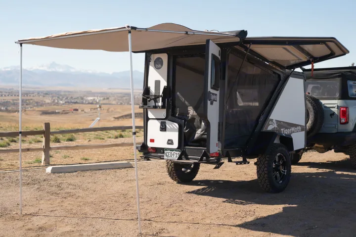 Explore Colorado's mountains with this TigerMoth off-road RV rental, featuring a deployable awning.. TAXA Tiger Moth 2023