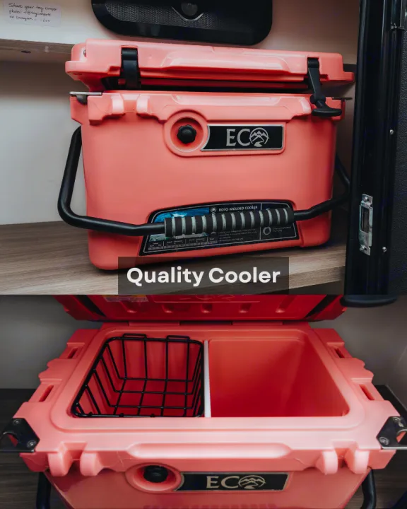 Quality pink roto-molded cooler, ready for your RV rental adventure. Keeps essentials chilled for travel & camping.. Other Other 2022