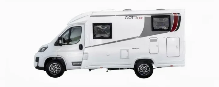 White GiottiLine motorhome: Your ideal rv rental for a comfortable camper road trip adventure.. Giottiline C60 2025