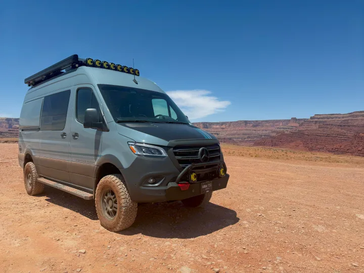 Explore the wild with a Storyteller Overland Mercedes Sprinter RV rental, perfect for rugged canyon adventures.. Storyteller Overland Storyteller Overland Class B 2023