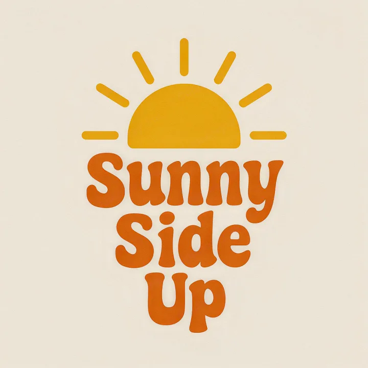 "Sunny Side Up" graphic with a sun icon in a cheerful retro style, ideal branding for an rv rental service.. Heartland RVs Mallard 2018