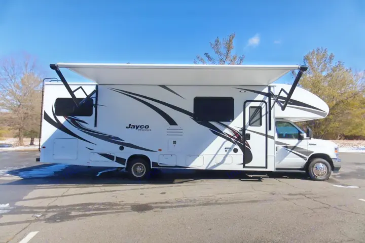 Jayco Redhawk Class C RV rental with extended awning, perfect for camping & road trip adventures.. Jayco Redhawk 2021