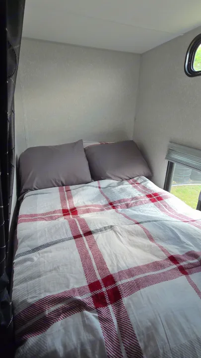 Double-size bed where the bunk used to be. Please note there is no "bunk" just the one bed. . Forest River Cherokee 2022