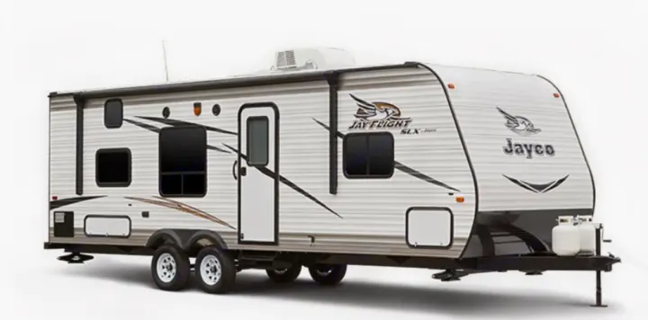 Jayco Jay Flight SLX travel trailer, perfect for your next RV rental adventure. Spacious interior, multiple windows & home comforts.. Jayco Jay Flight SLX 2016