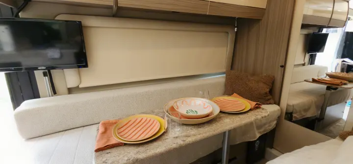 Experience this RV rental interior. Entegra Coach Ethos 2024