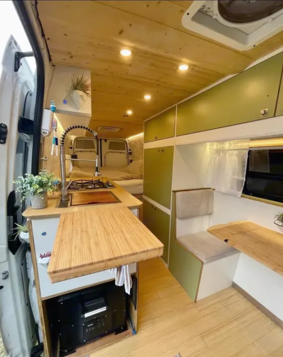 Step inside this stylish camper van for your next RV rental adventure! Features a modern kitchen, cozy dining, and comfy bed.. Mercedes Sprinter 2012