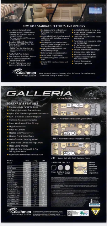 Coachmen Galleria RV rental: detailed specs, luxury features, and floor plans for this ultimate touring vehicle.. Coachmen Galleria 2019