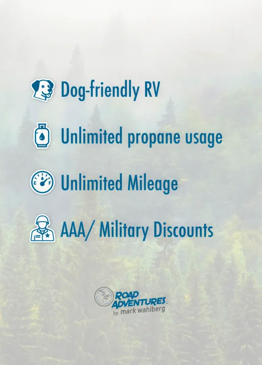 Road Adventures RV rental offers: Dog-friendly RVs, unlimited propane & mileage, plus AAA/military discounts.. nuCamp T@B 2025