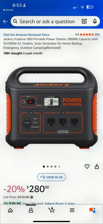 This Jackery Explorer 880 portable power station is essential for RV rental adventures, camping, or home backup. Now 20% off for $280.. Ram Promaster City 2018