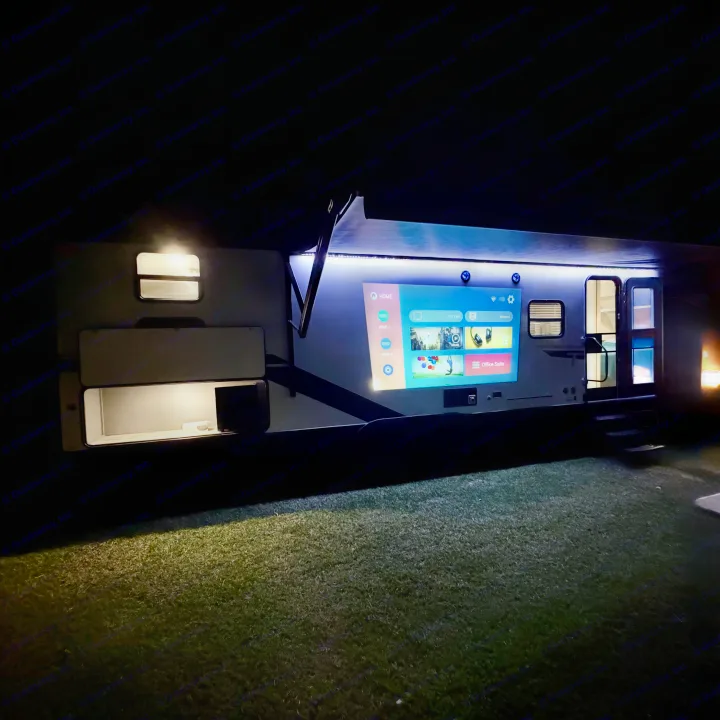 Outdoor cinema on an RV rental! Enjoy movies under the stars with this fully lit setup, featuring an outdoor projector.. Forest River Tracer Ultra Lite LE 2025
