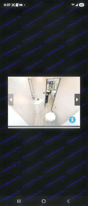 Clean RV rental bathroom features a compact toilet, vanity sink, and mirror with stylish textured walls and wood-look floor.. Jayco Jay Flight SLX 2022