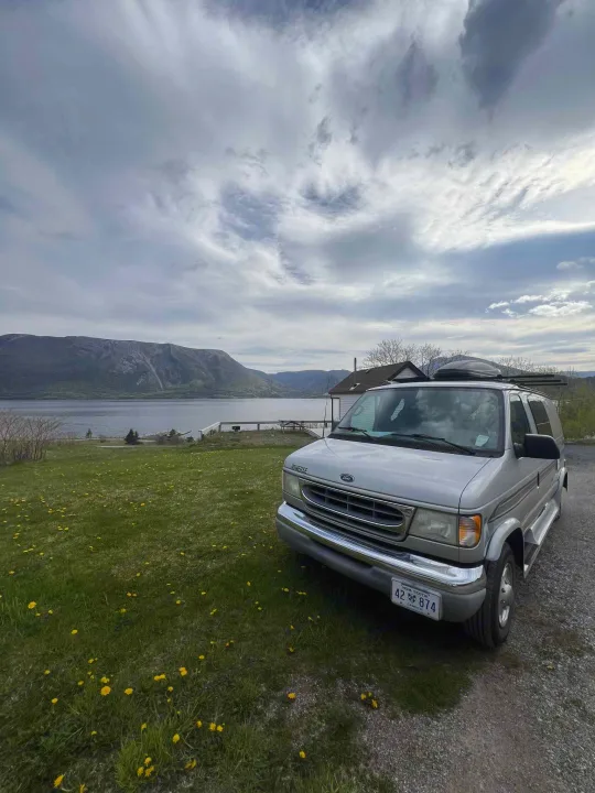 Nova Scotia RV rental camper van with stunning mountain and lake view.. Pleasure-Way Pleasure-Way Class B 2002