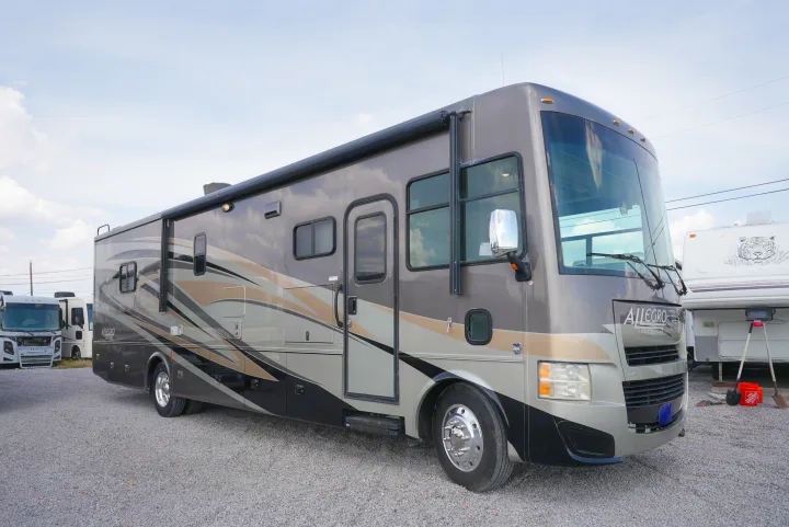 Experience freedom in this grey and beige RV, ideal for an rv rental adventure or road trip.. Allegro Allegro Motorhome 2014