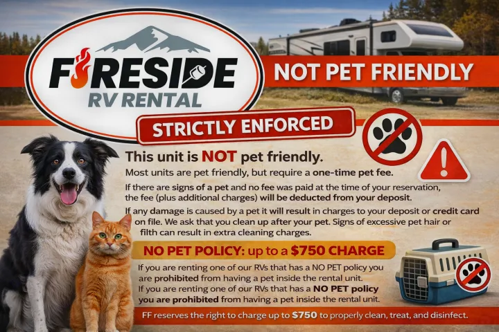 This rv rental's "No Pet Policy" is strictly enforced for this unit, with a $750 charge for violations.. Airstream International 2021