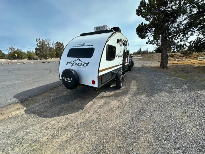 A white Forest River r-pod travel trailer, perfect for your next rv rental adventure.. Forest River RPod 2026