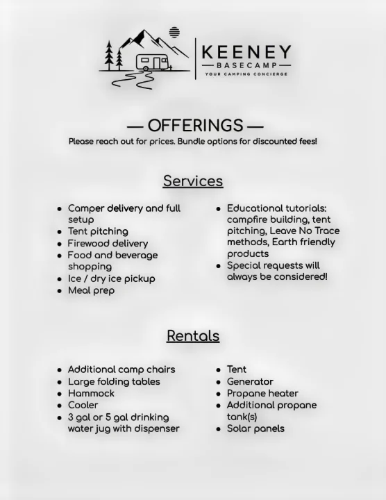 Keeney Basecamp's rv rental, camping services, and gear rentals are listed for your outdoor adventures.. Dutchmen Coleman Lantern LT 2023