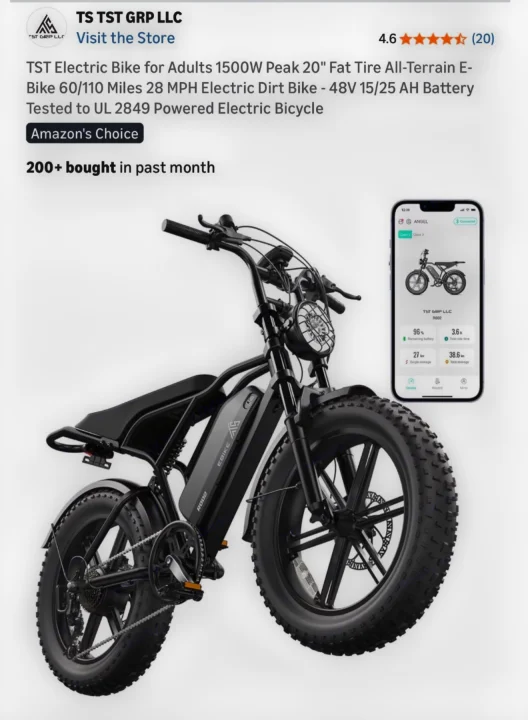 A powerful 1500W fat tire electric bike is shown, ideal for adventure. Pair it with an **rv rental** for outdoor fun!. Coleman Lantern 17b 2024