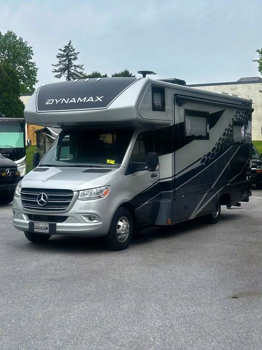 This sleek grey & black Dynamax RV rental, a Mercedes-Benz motorhome, awaits your next road trip adventure.. Isata 3 Series 2026