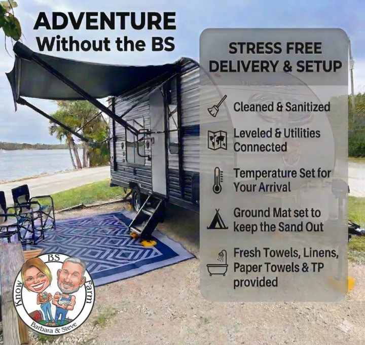 Experience stress-free RV rental by the water! This prepped camper offers delivery, essentials, ground mat, and full setup for your adventure.. Forest River Salem FSX 2025