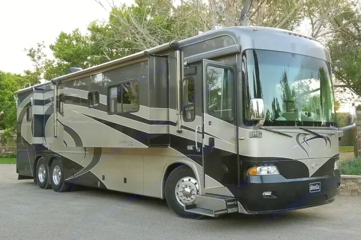 This luxurious black & silver Class A motorhome with sleek design is ideal for your next upscale rv rental adventure.. Country Coach Allure 470 2005