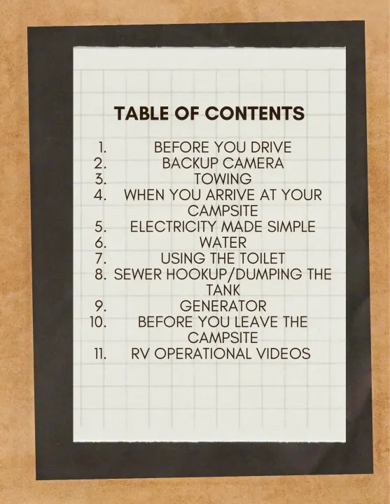 This RV rental guide's Table of Contents covers driving, campsite setup, utilities, and operational videos.. Forester LE 2022
