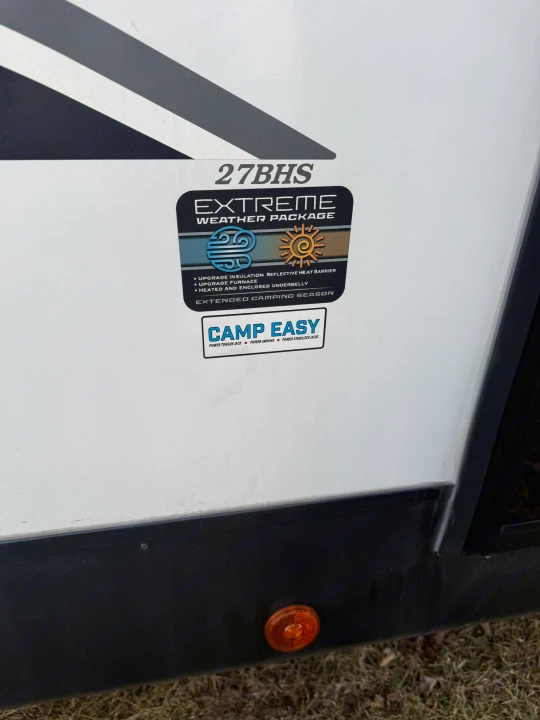 This RV rental, model 27BHS, highlights its Extreme Weather Package & Camp Easy features like power jacks/awning.. Crossroads RV Sunset Trail Sport 2025