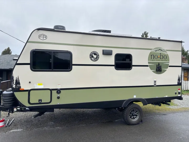 This NoBo Rogue River Edition travel trailer by Forest River is an ideal RV rental for your next adventure.. No Boundaries 18 2025