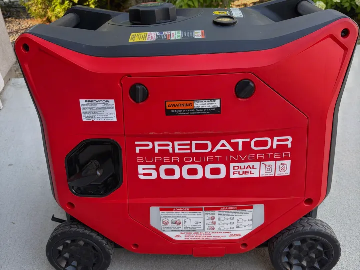 Red Predator 5000 dual fuel inverter generator, providing super quiet portable power for your next RV rental adventure.. Jayco Jay Flight SLX Rocky Mountain Edition 2021