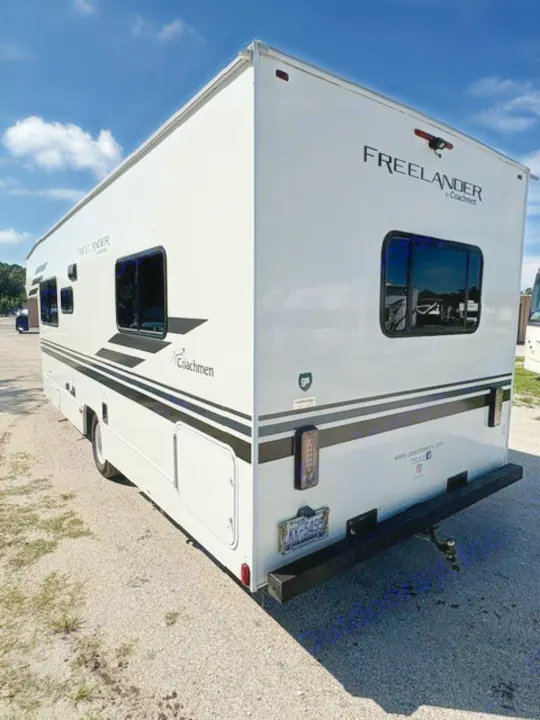 This white Coachmen Freelander RV rental, featuring black graphics, is ready for your next adventure.. Coachmen Freelander Freelander 2022