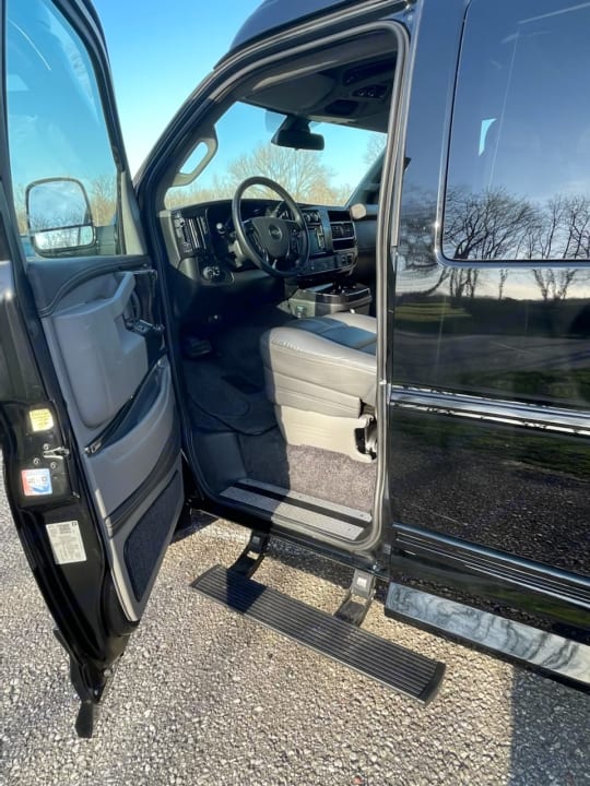 Driver Entry to premium leather plush seats with mechanical runners.
. Chevy Express 2500 Conversion Limited SE 2019