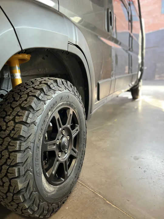Upgraded tires, suspension, and struts. Dodge Ram Promaster 3500 2021