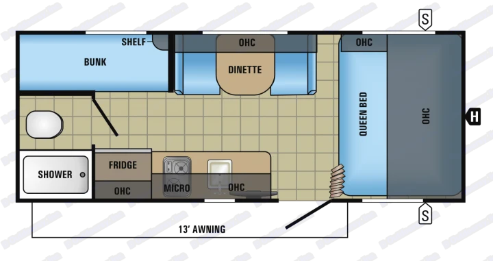 Official floor plan from manufacturer's website.. Jayco Jay Feather 2017