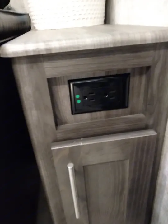 There's a regular outlet as well as USB ports at each end of the coach to charge phones or tablets.. Highland Ridge RV Open Range Ultra Lite 2018