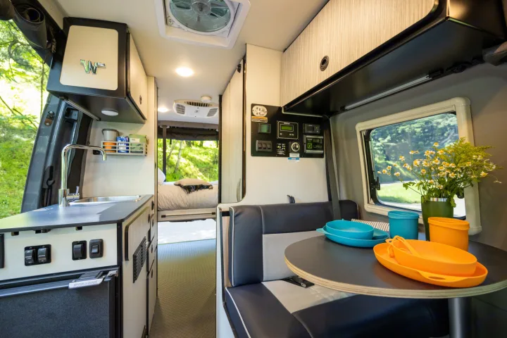 Table and Kitchen. Winnebago Revel 2022