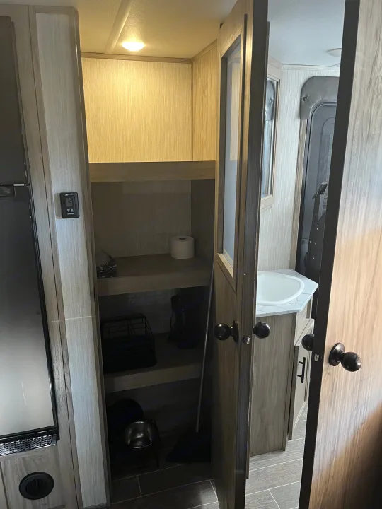 Huge panty. This camper offers a lot of storage.. Forest River Cherokee Alpha Wolf 2021