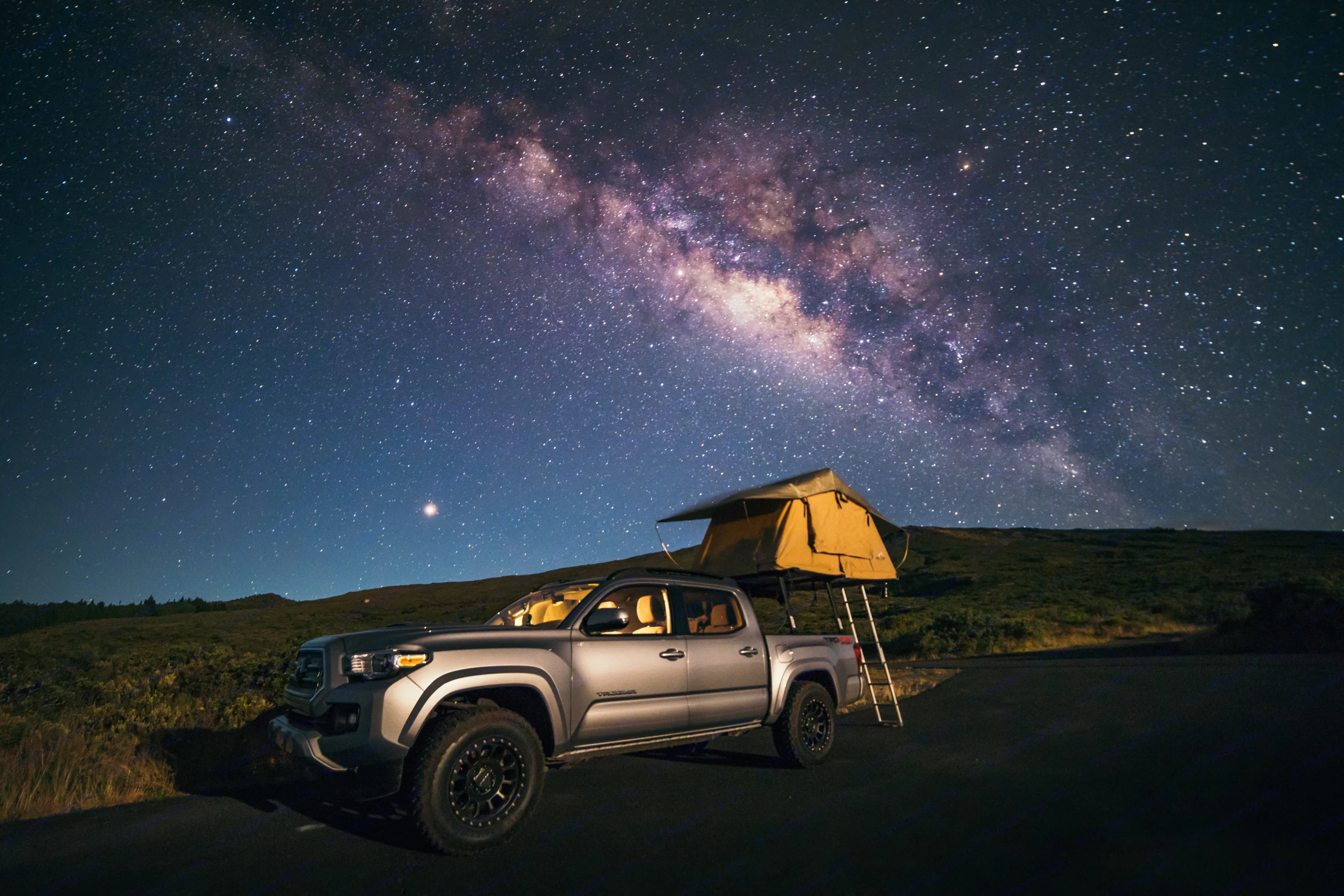 At 10,023 feet in elevation, away from all the lights of the city, the summit of Haleakala, the worlds larger dormant volcano offers some of the best stargazing in Hawaii!! Come sleep under the stars with us! @kuleanacampersmaui. toyota tacoma 2023