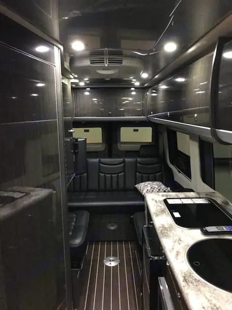 Plush interior with LOTS of cabinet and drawer space. Airstream Interstate 2014